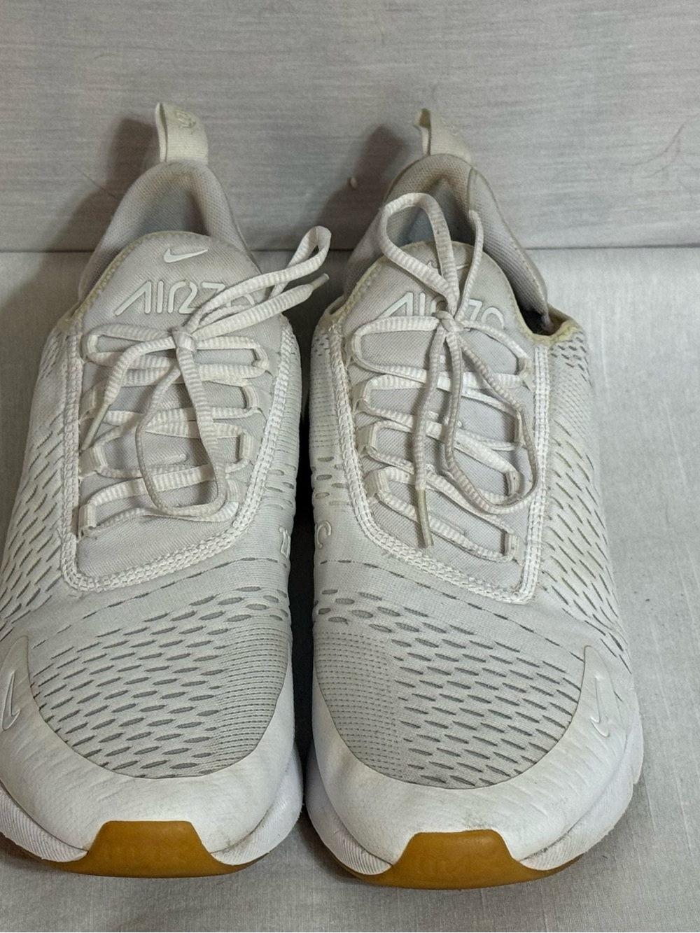 Nike Air Max 270 White Gum Sole Sneakers Men’s 12 Running Shoes
